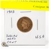 Image 1 : 1903 USA 1 CENT INDIAN HEAD