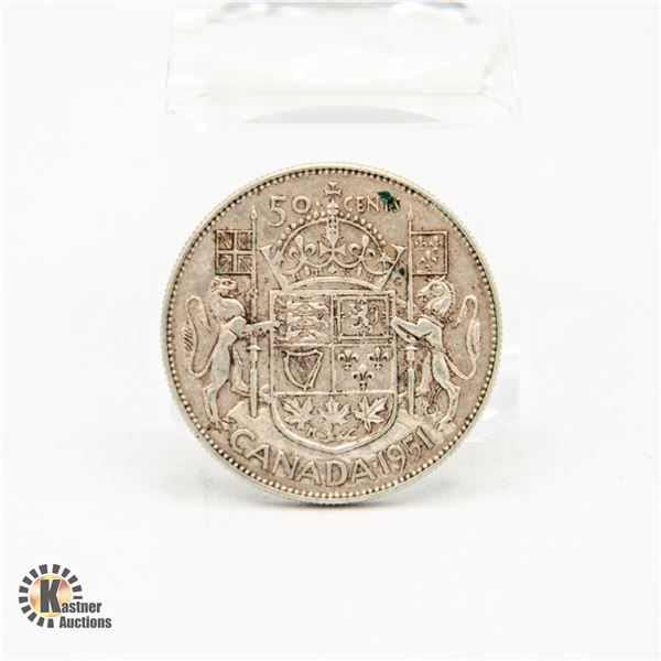 BZ1584-69 SILVER CANADIAN 50 CENT COIN