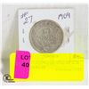 Image 1 : 1909 NFLD KING GEORGE SILVER HALF DOLLAR