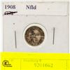 Image 1 : 1908 NFLD KING GEORGE SILVER FIVE CENT