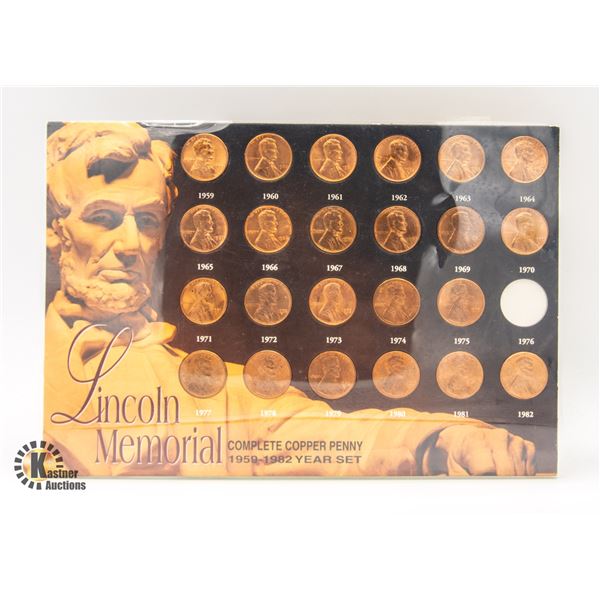 1959-1982 PENNY SET LINCOLN- MISSING 1970