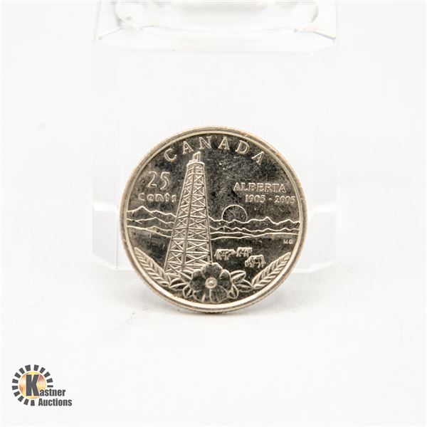 ALBERTA 1905-2005 CANADIAN 25 CENT COIN