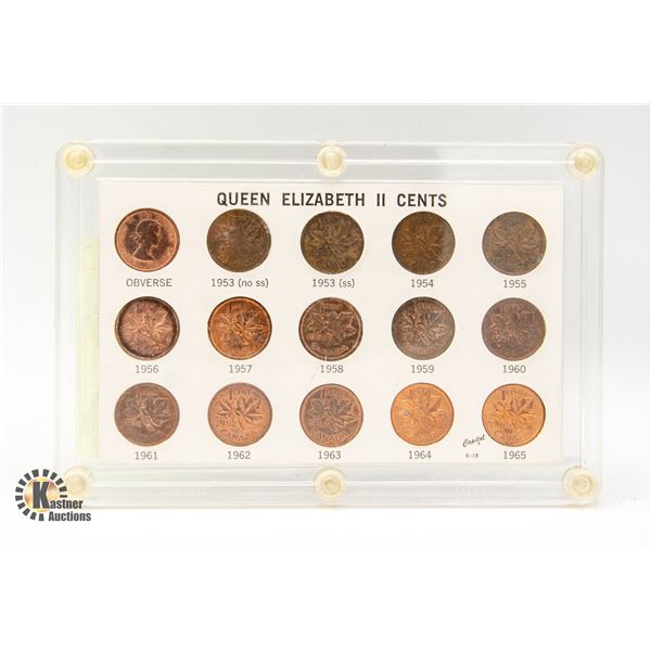 QUEEN ELIZABETH LL COINS 53-65 PENNY SET