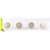 Image 2 : 1960/61/62/64 CDN SILVER 50 CENT COINS LOT OF 4