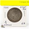 1929 UK 1/2 CROWN SILVER