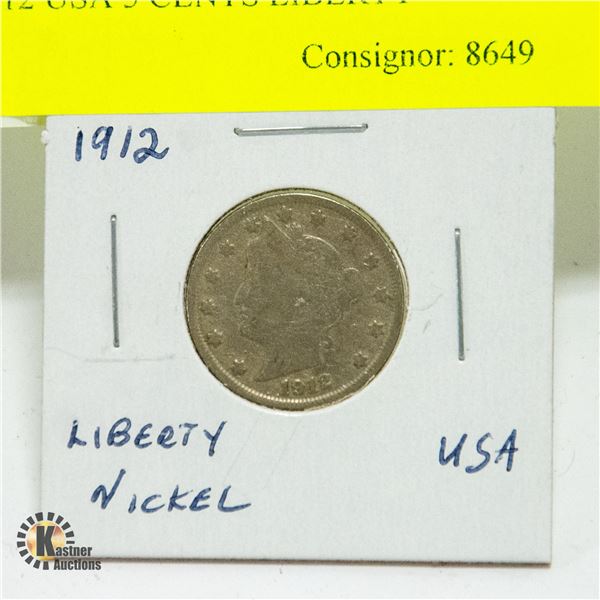 1912 USA 5 CENTS LIBERTY
