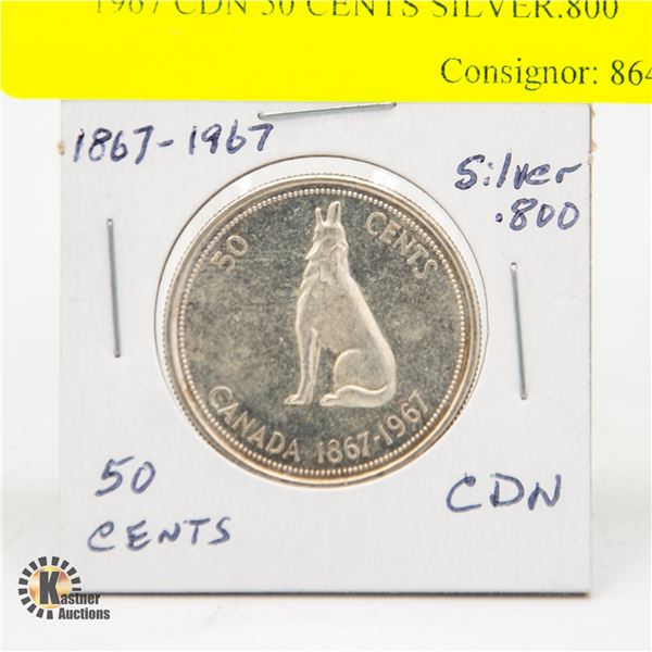 1967 CDN 50 CENTS SILVER