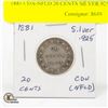 Image 1 : 1881 CDN-NFLD 20 CENTS SILVER