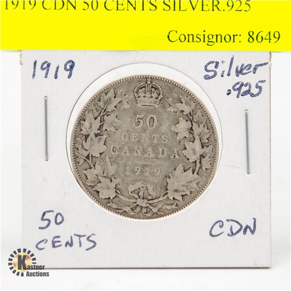 1919 CDN 50 CENTS SILVER