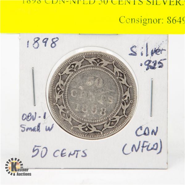 1898 CDN-NFLD 50 CENTS SILVER