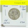 Image 1 : 1940 CDN 25 CENTS SILVER.800