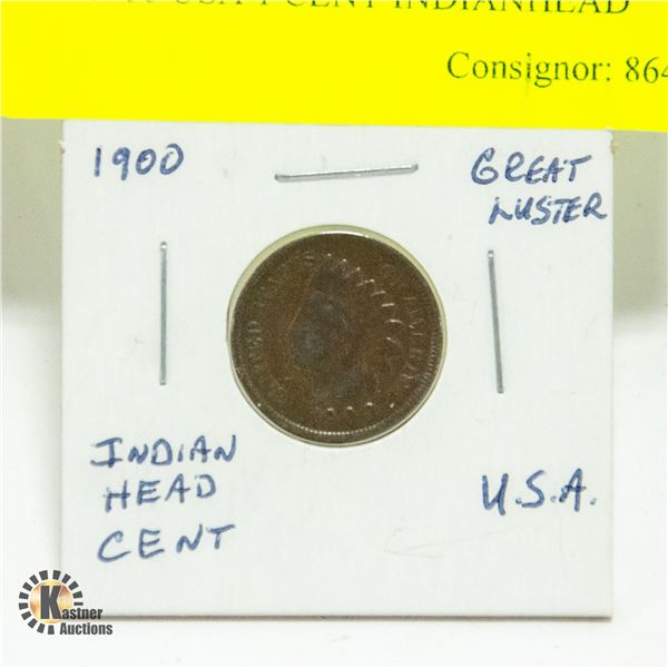 1900 USA 1 CENT INDIAN HEAD