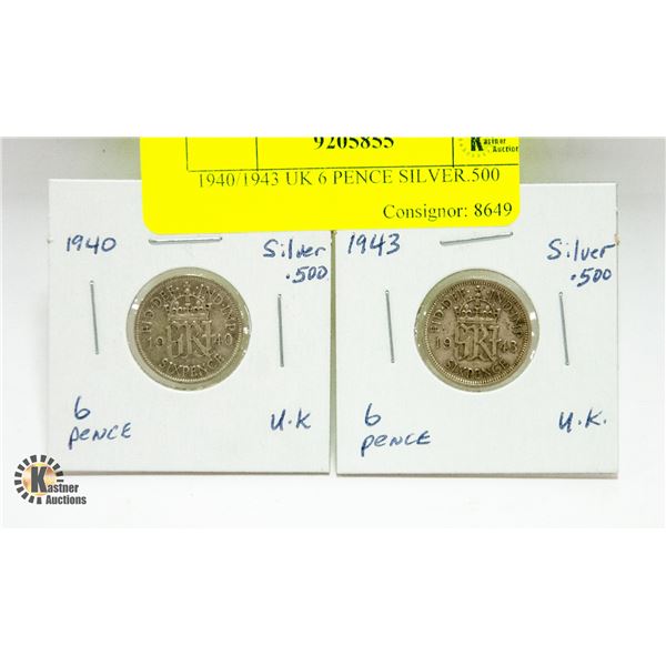 1940/1943 UK 6 PENCE SILVER