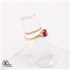 Image 2 : BZ1584-56 10K RUBY/DIAMOND RING SIZE 7.25