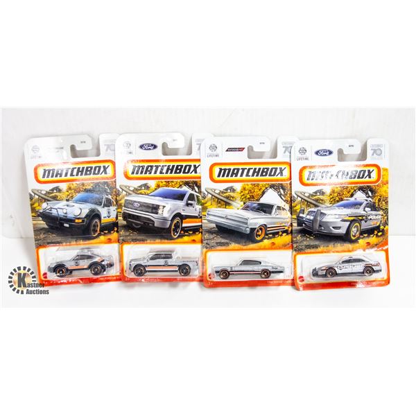 FOUR ASSORTED MATCHBOX 70TH ANNIVERSARY CARS