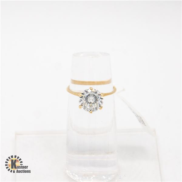 BZ1584-51 10K LASER CUT WHITE MOISSANITE RING