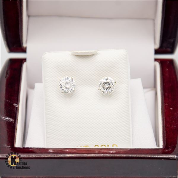 BZ1584-54 14K LASER CUT WHITE MOISSANITE EARRINGS