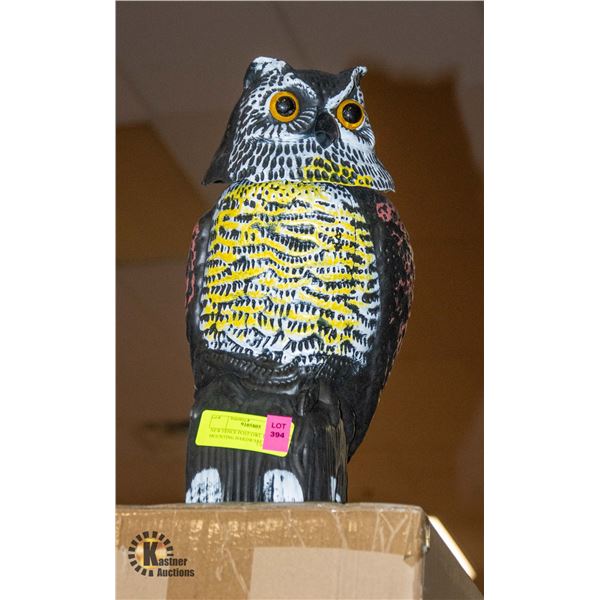NEW FENCE POST OWL DECOY WITH MOUNTING HARDWARE