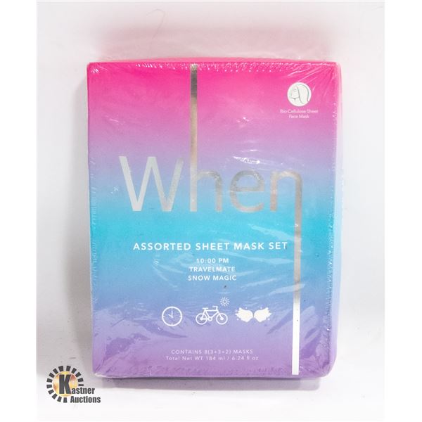 NEW WHEN ASSORTED SHEET MASK SET, 10 PACK
