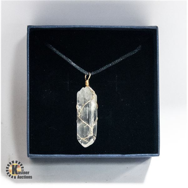 NEW WIRE WRAPPED CLEAR QUARTZ CRYSTAL