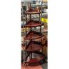 Image 1 : CURIO CORNER MAHOGANY STAND 5 TIER 16.5"X16.5"X55"