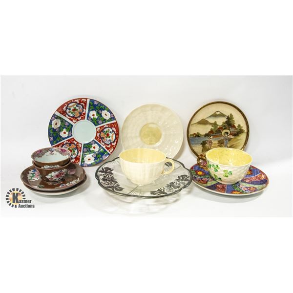 BOX OF ASSORTED BONE CHINA