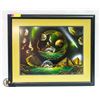 Image 1 : 26" X 22" FRAMED FUTURISTIC PAINTING