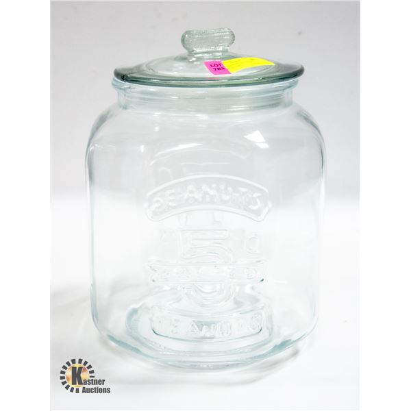 NEW GLASS PEANUT STORE DISPLAY JAR