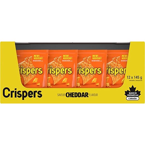 NEW CASE OF 12 CHEDDAR FLAVOUR CRISPERS