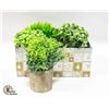 Image 1 : 4 PACK OF FAUX TABLETOP PLANTER POTS