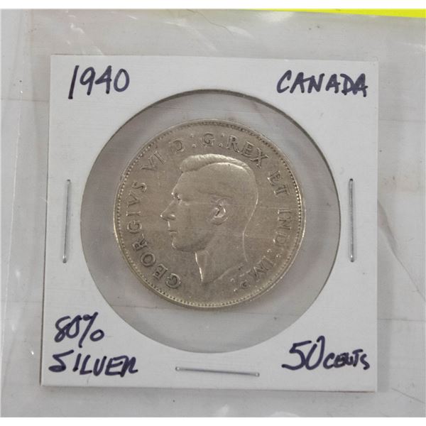 1940 CANADA HALF DOLLAR