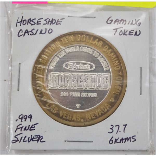 .999 FINE SILVER HORSESHOE CASINO GAMING