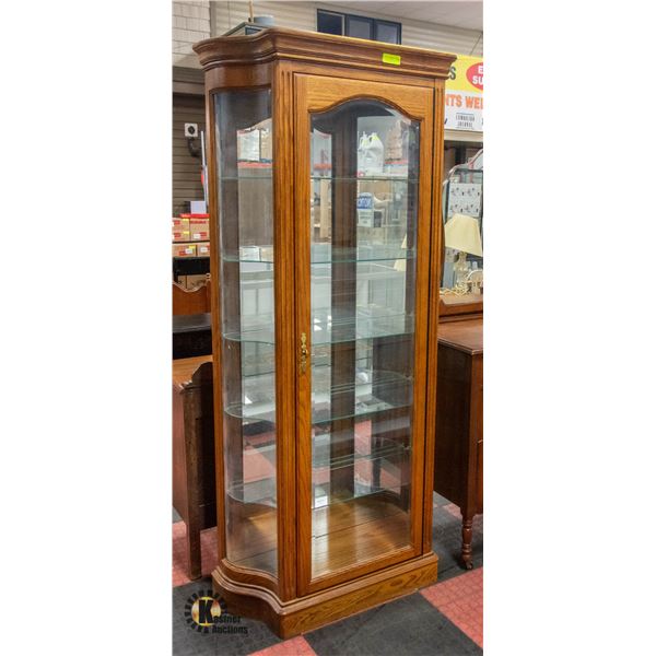 JASPER CABINET COMPANY OAK CABINET WITH CURVED