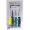 Image 1 : NEW SEALED 3 PACK FARBERWARE PARING KNIFE SET WITH