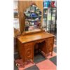 Image 1 : SOLID WOOD VANITY WITH MIRROR TOTAL H-68" W-18"
