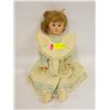 Image 1 : 18" PORCELAIN DOLL IN PINAFORE STYLE DRESS LONG