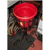 Image 1 : WROUGHT IRON PLANTER WITH POT