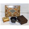 Image 1 : TRINKET BOXES 2 WOODEN 1 METAL