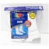 Image 1 : WHITE CREW SOCKS 6-12 SIZE 6-PACK FRUIT OF LOOM