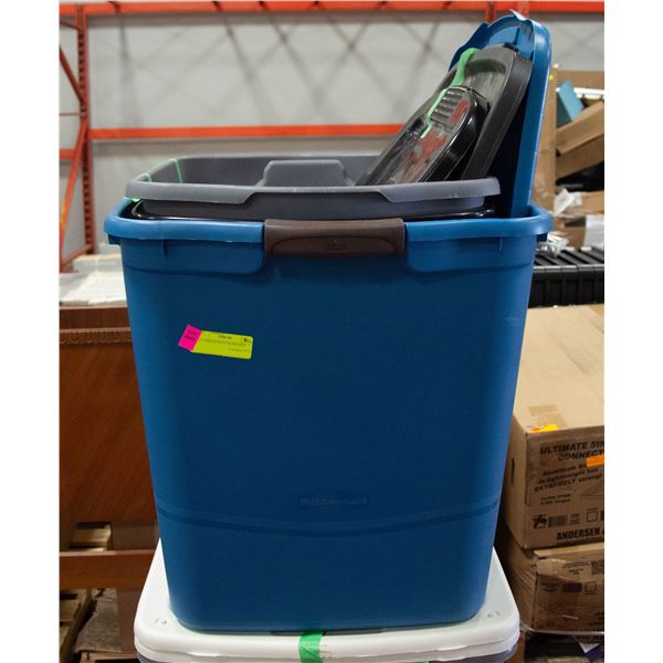 4 RUBBERMAID STORAGE BINS