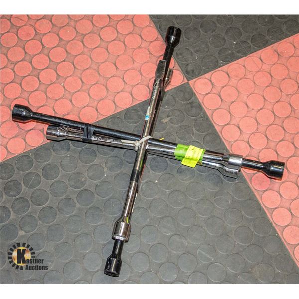 3PCS 4-WAY TIRE WRENCHES