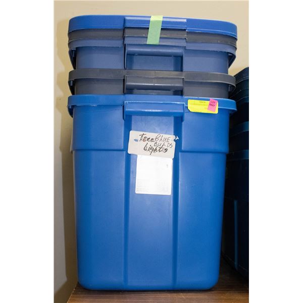 3 RUBBERMAID STORAGE BINS