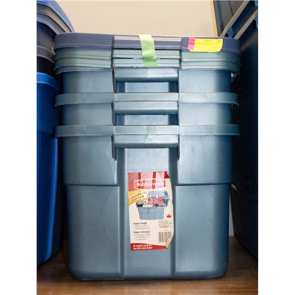 3 RUBBERMAID STORAGE BINS