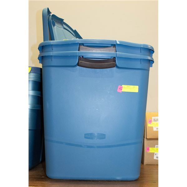 4 RUBBERMAID STORAGE BINS