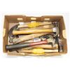 Image 1 : FLAT OF 8 HAMMERS, 2 TAPE MEASURES ETC.