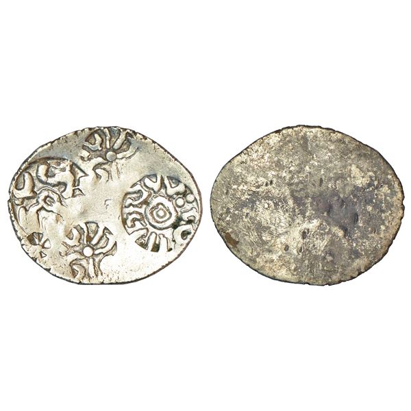 Ancient India: Archaic silver punch-marked coin - Bhabua hoard type, attributed to 'Kashi Janapada' 