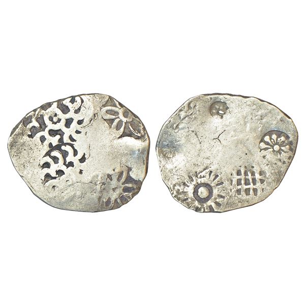 Ancient India: Archaic silver punch-marked coin - middle Ganges valley region, 'Jakhania hoard' type