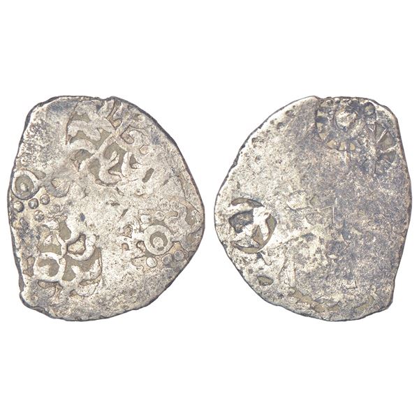 Ancient India: Archaic silver punch-marked coin - middle Ganges valley region, 'Jakhania hoard' type