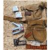 Image 3 : 2 Tool Belts and assorted tools: staplers, measuring tapes, etc.