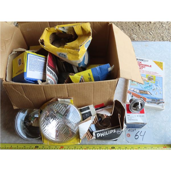 Lot of assorted trailer lights + Chilton - Buick Oldsmobile Pontiac 1975-87 Manual